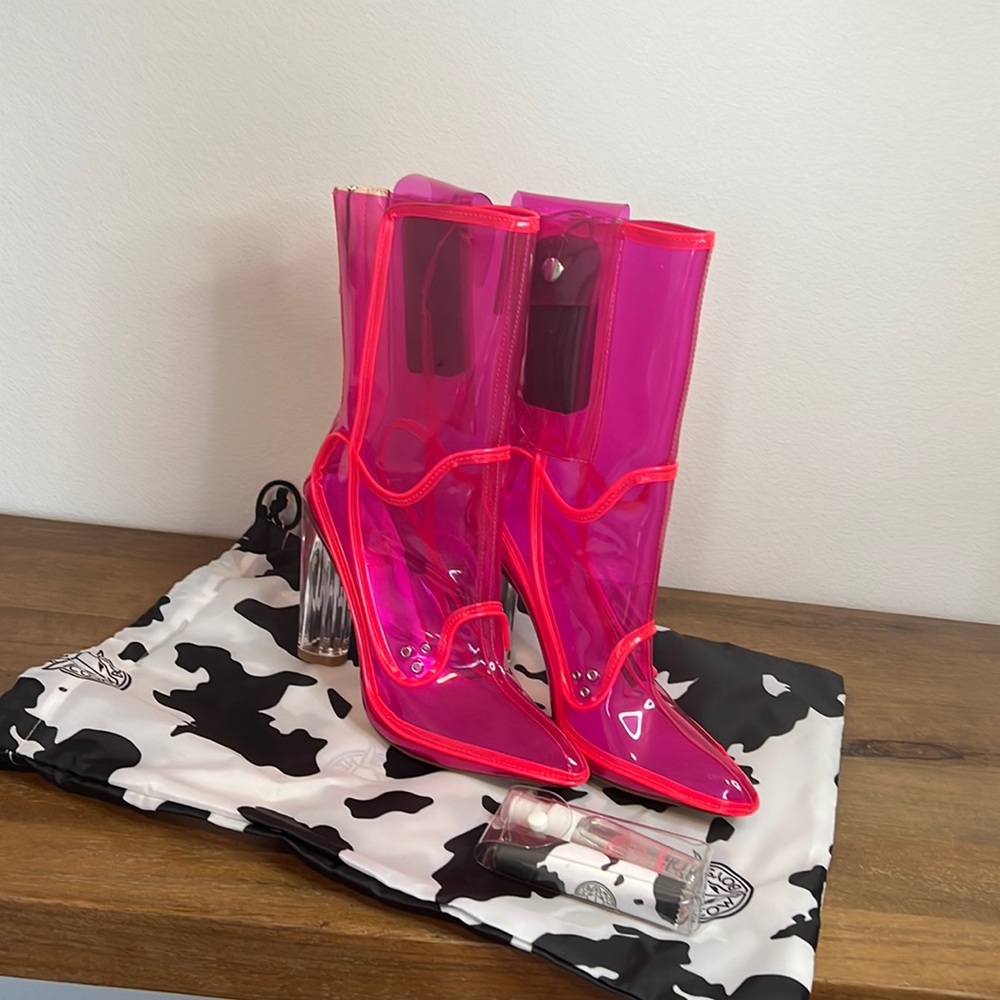 Neon Cowboys. Our past midnight. Size 7. Pink. NWT. ORIGINAL BOX & CLEANING KIT